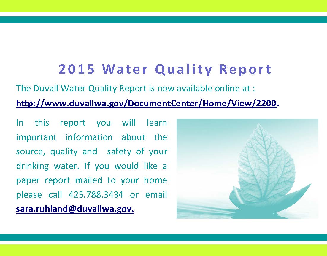 Water Quality Report availability notification